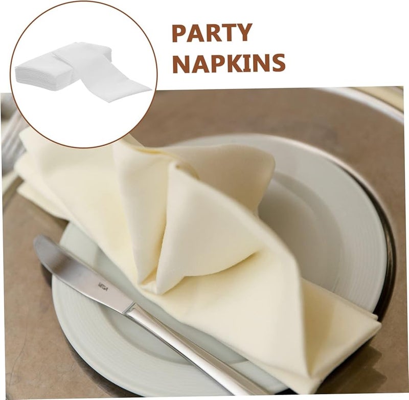 Beaupretty 100 قطعة مناديل بيضاء قابلة للتصرف عالية الامتصاص لحفلات الزفاف والمنزل وديكور الطاولة - Image 5